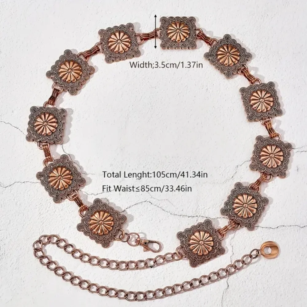 Vintage Waist Chain Square Style - Picture 2 of 9